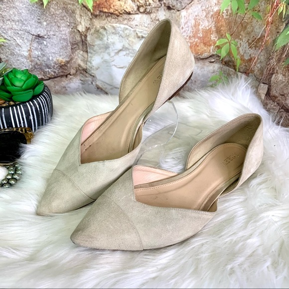 J. CREW Buff Suede Sadie D'Orsay Pointed Toe Ballet Flats, 9 - Picture 7 of 10